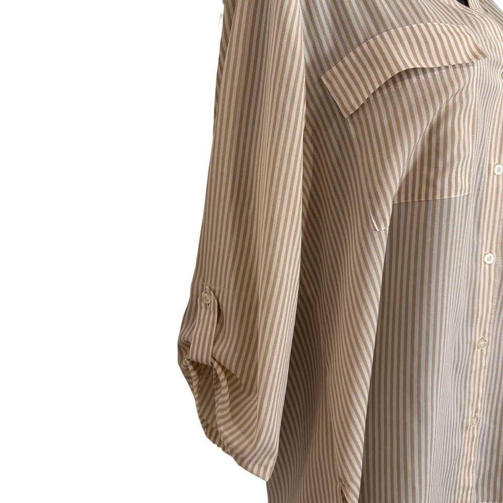Striped Button-Front Blouse / Tunic Top X-Large - Picture 6 of 6